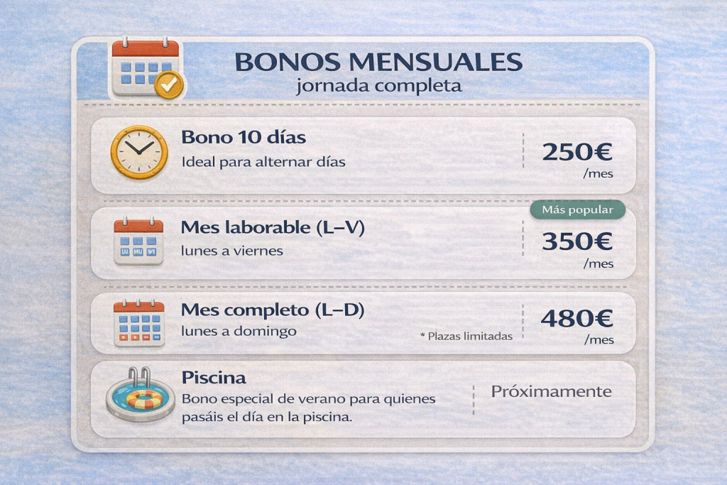 guardería canina somontes precios