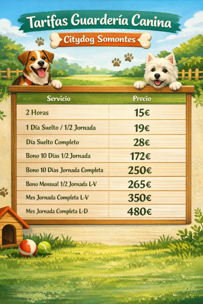 cuanto cuesta la guarderia canina somontes